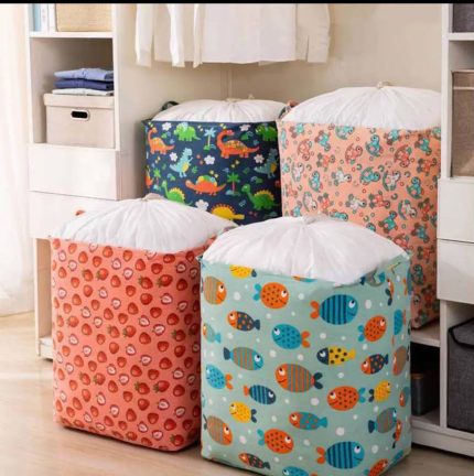 Large-capacity Folding Storage Bag Cartoon Bedding Closet Storage Classification Basket Moving Clothes Children's Toys Dust Bag